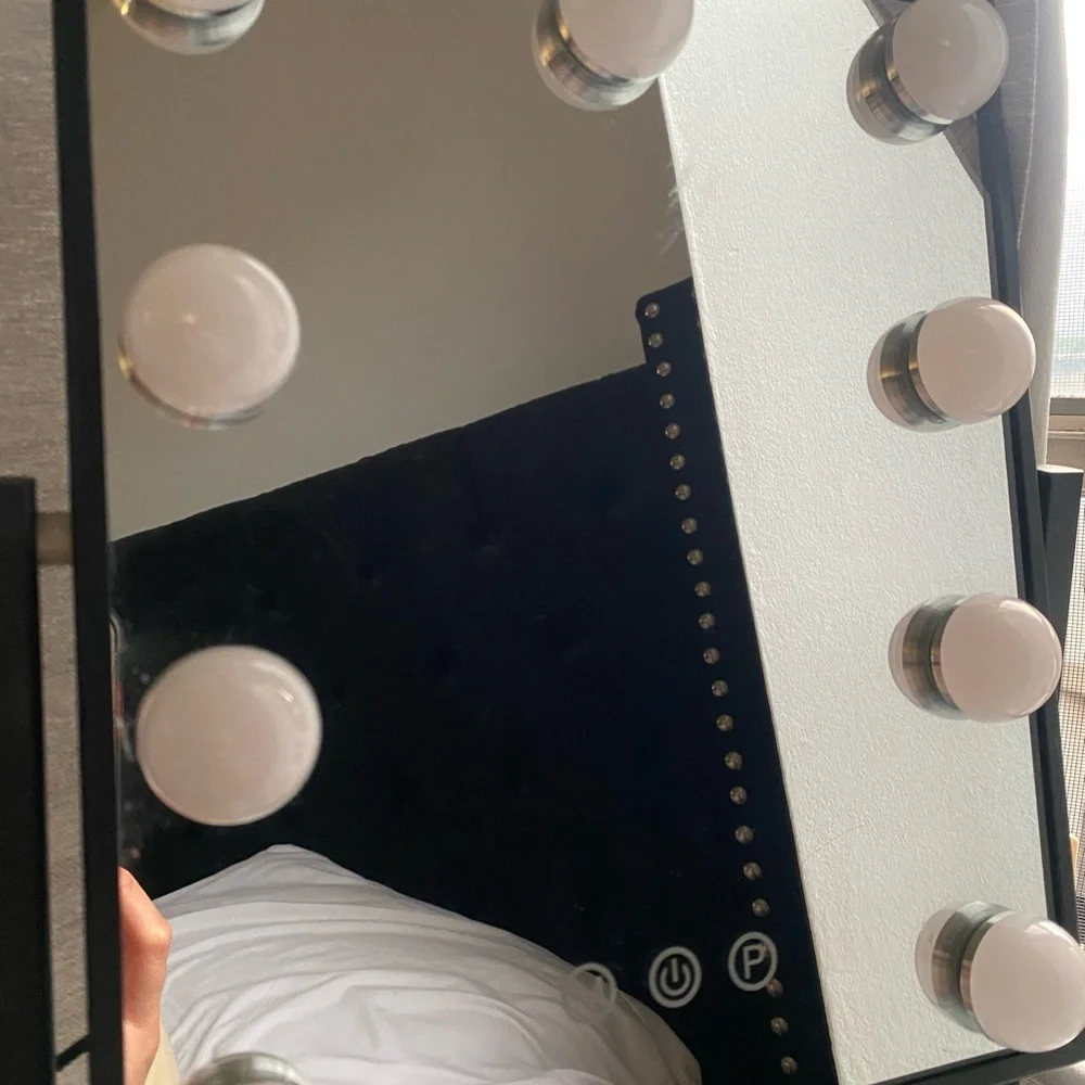 Black Vanity Mirror with Lights